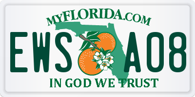 FL license plate EWSA08