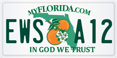 FL license plate EWSA12