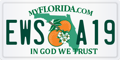FL license plate EWSA19