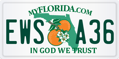 FL license plate EWSA36