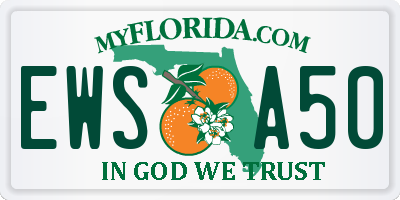 FL license plate EWSA50