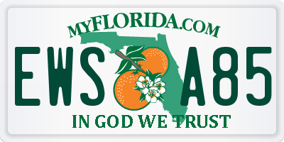 FL license plate EWSA85
