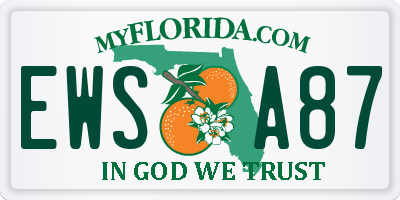 FL license plate EWSA87