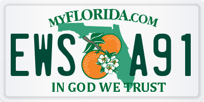 FL license plate EWSA91