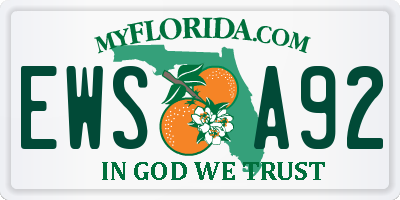 FL license plate EWSA92