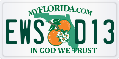 FL license plate EWSD13