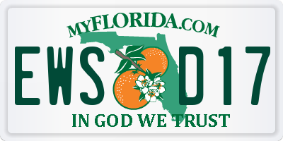 FL license plate EWSD17