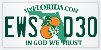 FL license plate EWSD30