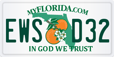 FL license plate EWSD32