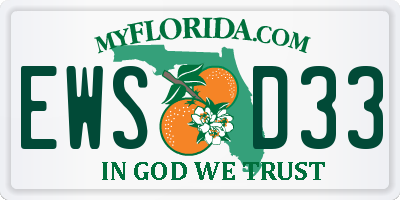 FL license plate EWSD33
