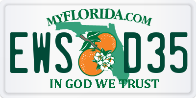 FL license plate EWSD35