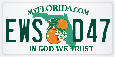 FL license plate EWSD47