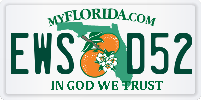 FL license plate EWSD52