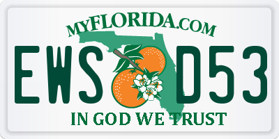 FL license plate EWSD53