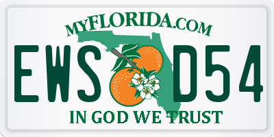 FL license plate EWSD54