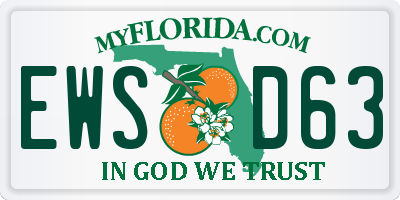 FL license plate EWSD63