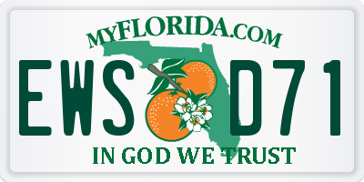 FL license plate EWSD71