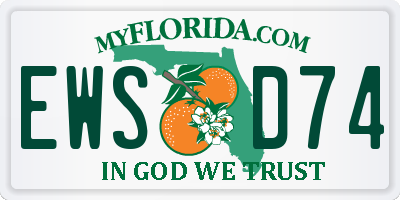 FL license plate EWSD74