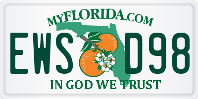 FL license plate EWSD98