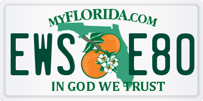 FL license plate EWSE80
