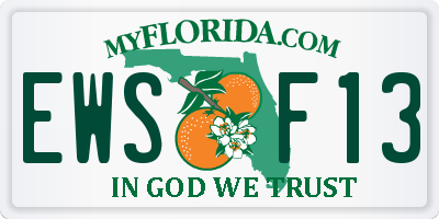 FL license plate EWSF13