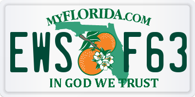 FL license plate EWSF63
