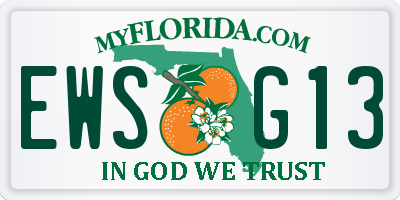 FL license plate EWSG13