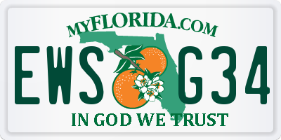 FL license plate EWSG34