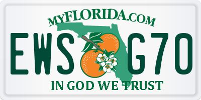 FL license plate EWSG70