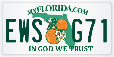 FL license plate EWSG71