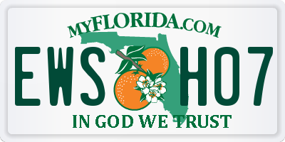 FL license plate EWSH07