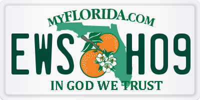 FL license plate EWSH09
