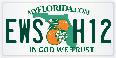 FL license plate EWSH12