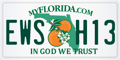 FL license plate EWSH13