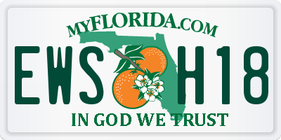 FL license plate EWSH18
