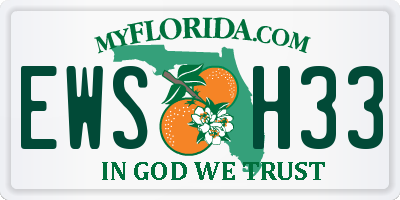 FL license plate EWSH33