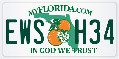 FL license plate EWSH34