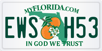 FL license plate EWSH53