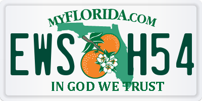 FL license plate EWSH54