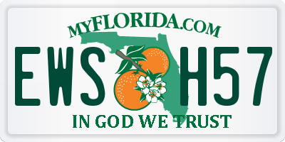 FL license plate EWSH57