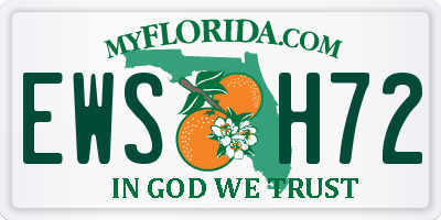 FL license plate EWSH72