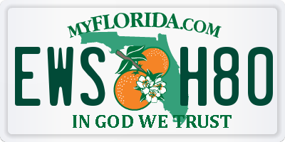 FL license plate EWSH80