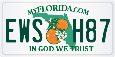 FL license plate EWSH87