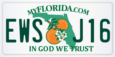 FL license plate EWSJ16