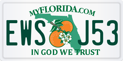 FL license plate EWSJ53