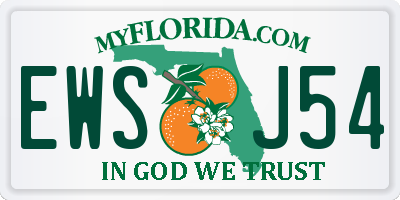 FL license plate EWSJ54