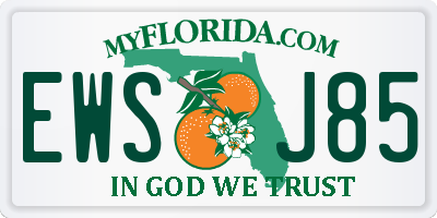FL license plate EWSJ85