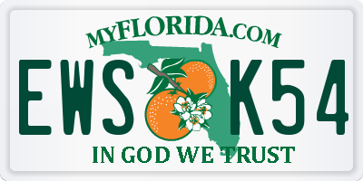 FL license plate EWSK54