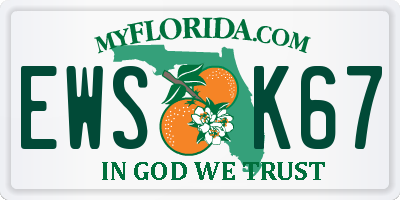 FL license plate EWSK67
