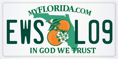 FL license plate EWSL09